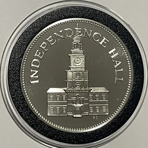 Independence Hall Pennsylvania Sterling Silver Collector Proof Coin Round Medal - Picture 1 of 16