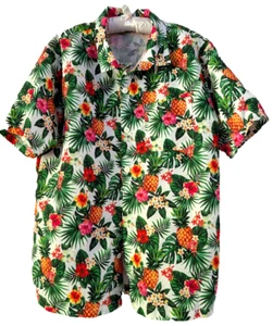 Spirit, Mens Shirt Size M, Multicolor Pinaple, Floral Hawaiian, Polyester - Picture 1 of 21