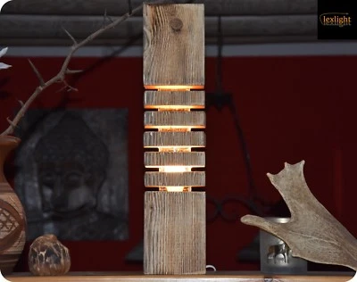 Balkenlampe Lampe LED Deko Tischlampe Treibholz Designer Leuchte Holz - Bild 1 von 4