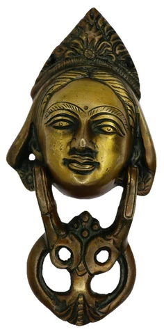 Lady Face Shape Vintage Antique Style Door Knocker Handcrafted Brass Door Bell Cover