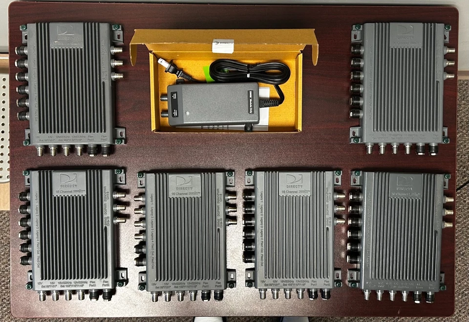 6 DIRECTV SWM 16 Multiswitches with 6 29V Power Inserters - Image 1 of 1