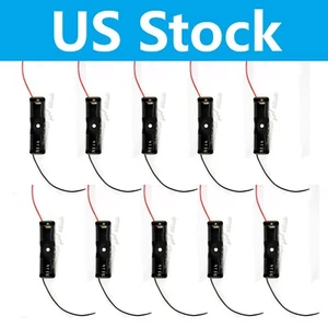 Caja con soporte de batería de 10 piezas 1 AA 2A tamaño 1,5 V clip tipo 6" cable cable stock en EE. UU. - Imagen 1 de 2