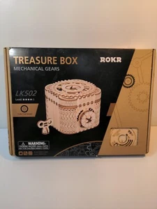 Robotime ROKR Treasure Box LK502 Mechanical secret box 3D Wooden Kit NEW PUZZLE - Picture 1 of 8