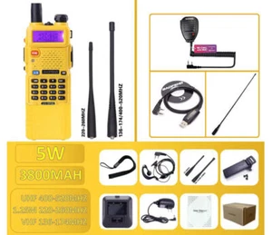 BAOFENG UV-5R III 3800MAH TRI-BAND VHF/UHF FM HAM TWO-WAY RADIO WALKIE TALKIE 5W - Afbeelding 1 van 42