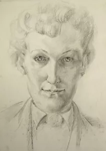 Meryl watts (1910-1992) Self portrait pencil drawing, circa 1930's. - Picture 1 of 4