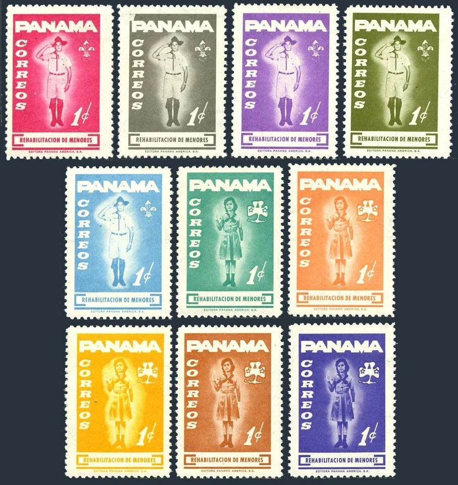 Panama RA52-RA61 blocks/4,MNH.Mi Zw 52-61. Postal Tax 1964.Boy Scout,Girl Scout. - Image 1 of 1
