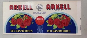 ADVERTISING Label Arkell Brand Grinsby Ontario Canada Red Raspberries - Picture 1 of 1