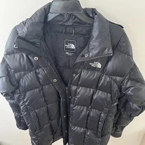 The North Face Long Puffer Jacket Damen Medium Black Goose Down Parka Coat - Bild 1 von 8