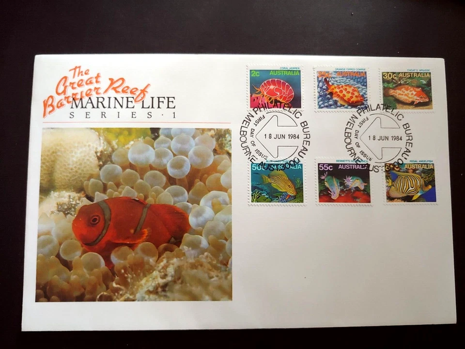 1984 MARINE LIFE WILDLIFE FISH SET ON FDC AUSTRALIA - Image 1 of 1