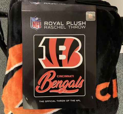 CINCINNATI BENGALS 50"X60" ROYAL PLUSH RASCHEL THROW BLANKET NEW NORTHWEST 🐯 Cover