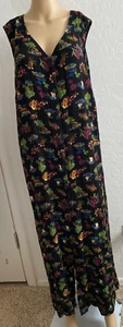 Carole Little Maxi Women's 3XL Dress Tropical Floral Hawaiian Button Up 22W - Picture 1 of 8