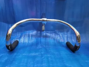 Manubrio Nitto B123 acciaio 390 mm NJS ++ Nitto Jaguar 110 mm stelo acciaio ++ impugnature - Foto 1 di 8
