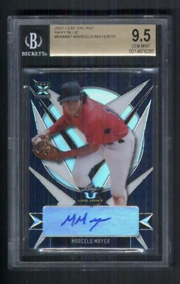 2021 Leaf Valiant Marcelo Mayer auto #d/75 BGS 9.5 gem mint Boston Red Sox - Image 1 of 2