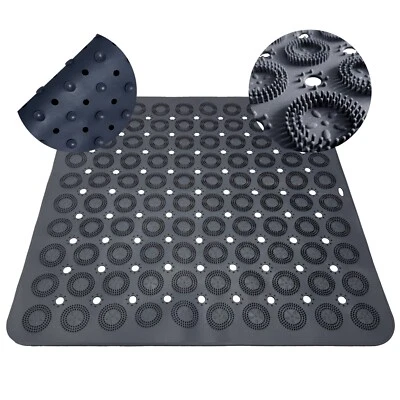 Rutschfeste Duschmatte 54x54 cm – PVC-frei mit Massage & Saugnäpfen, Anthrazit - Bild 1 von 4