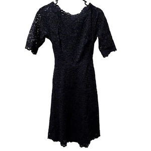 RICKIE FREEMAN TERI JON BLUMENMUSTER SPITZE TAILLENGÜRTEL GRÖSSE 4 DAMEN MARINEBLAU KLEID | Q1 - Bild 1 von 7