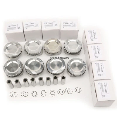 Pistons & Rings Set STD Fit For 10:1 BMW 550i 650i 750Li X5 X6 N63B44A 4.4L V8 - Image 1 of 4