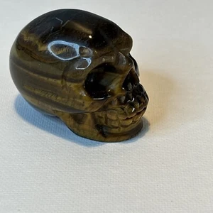 Natural Quartz Crystal Skull Carved Tiger Eye Jasper Stone Healing Ships Free! - Picture 1 of 10