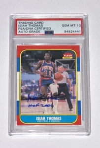 Isiah Thomas Autograph Signed 1986 Fleer W/ “HOF 2000” PSA /DNA Pistons 2 - Picture 1 of 2