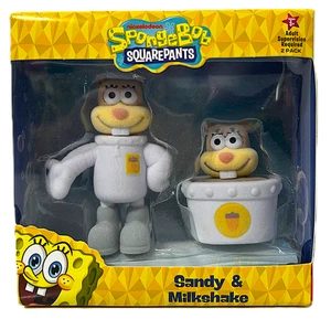 SpongeBob Squarepants Sandy & Milkshake 2.25" Flocked Figures 2 Pack 2025 NIB - Imagen 1 de 3