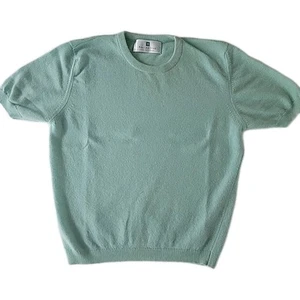 Vintage BALLANTYNE Womens Sweater Pullover Cashmere Light Green UK Sz 2 Scotland - Picture 1 of 8