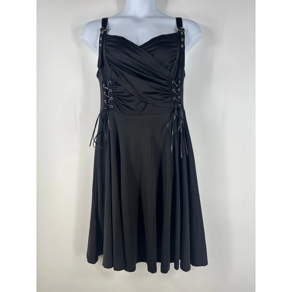 Vestido Escarlata Oscuridad Mujer 2XL Negro Corsé Con Cordones Gótico Punk Renfaire Hebilla Foto 1 de 4