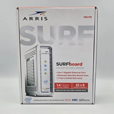 Arris Surfboard SB6190 DOCSIS 3.0 Cable Modem ~ White ~ Power Tested - Image 1 of 4