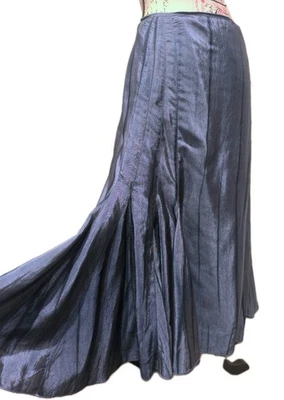 Per Una Blue/Grey Shimmer Maxi Skirt Party Evening  Occasions Size UK12 VGC — 第 1/4 张图片