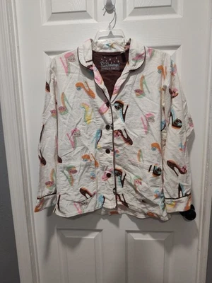 Pijama PJ Salvage estampa multicolorida salto alto 100% algodão flanela médio - Imagem 1 de 4