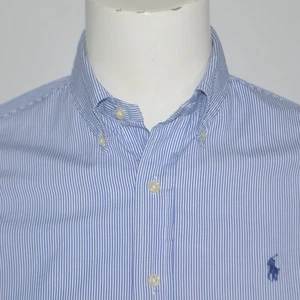 POLO RALPH LAUREN Freizeithemd 100% Baumwolle blau weiß gestreift Gr. S - Bild 1 von 4