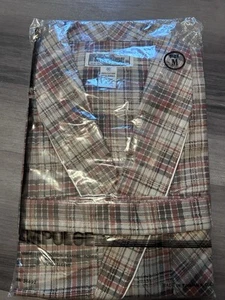 Bata de franela vintage para hombre Impulse talla mediana bronceada a cuadros - Imagen 1 de 3