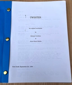 Rare Twister 1994 par Michael Crichton & Martin scénario original du film 1ère ébauche - Photo 1/7