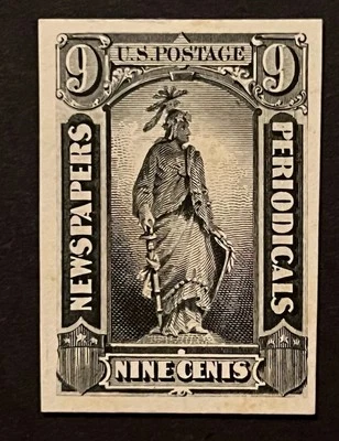 Travelstamps: US STAMPS SCOTT #PR14p4 - 9 Cent Plate Proof on Card Hinged - Image 1 of 4