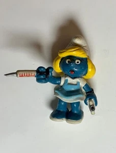 Smurfs Nurse Smurfette Smurf Doctor Vintage Figure PVC Schleich 1981 Peyo - Picture 1 of 4