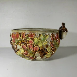 Vintage Majolica Acorn Oak Leaf Olive Bowl - Picture 1 of 8
