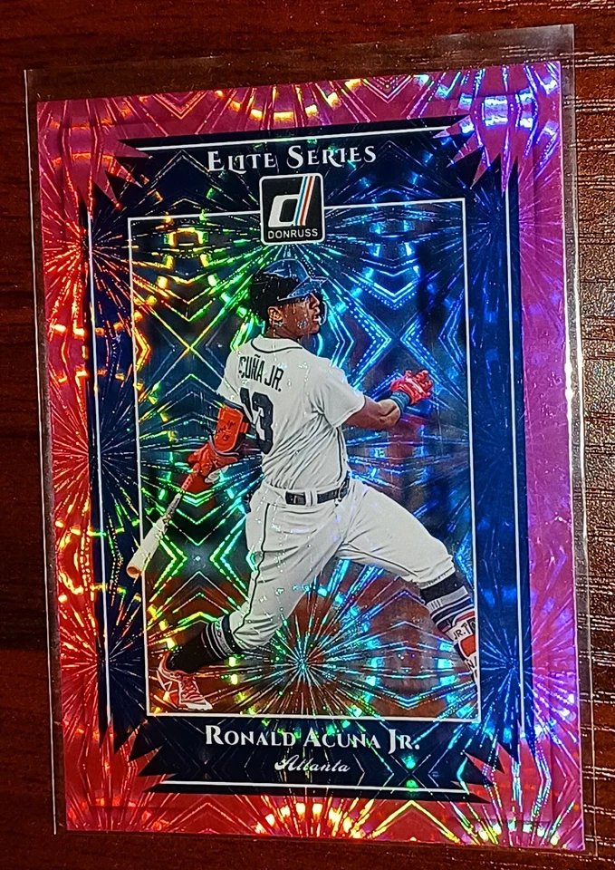 2019 Donruss Elite Series Pink Fireworks #ES1 Ronald Acuna Jr. Atlanta Braves - Image 1 of 1