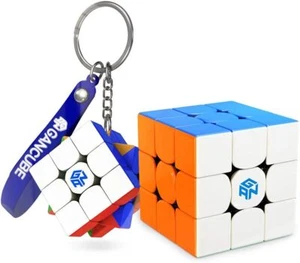 GAN 356 R S, 3x3 Speed Cube with GAN 330 Speed Cube Key Chain - Picture 1 of 9