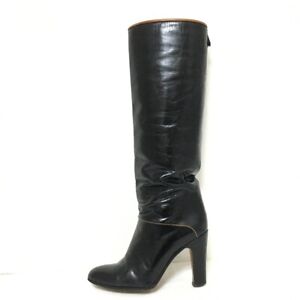 Auth BALLY - Black Brown Leather Women's Boots