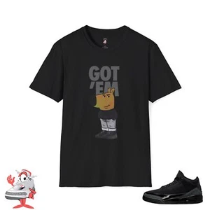 Matching Shirt Jordan Retro 3 Black Cat Unisex T-Shirt Retro Sneaker Chill Guy - Picture 1 of 10