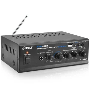 Pyle 2x40W Bluetooth PA Stereo Power Amplifier w/USB/SD/AUX/LEDs/Hi-Powered - Picture 1 of 7