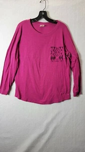 Victorias Secret Pink Women's L Magenta Aztec Chevron Long Sleeves T Shirt - Picture 1 of 7