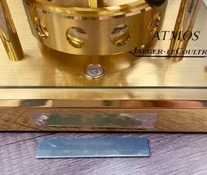 VINTAGE SELF STICK SINGLE BRASS PLATE FOR JAEGER LeCOULTRE ATMOS CLOCKS & OTHERS - Picture 1 of 4