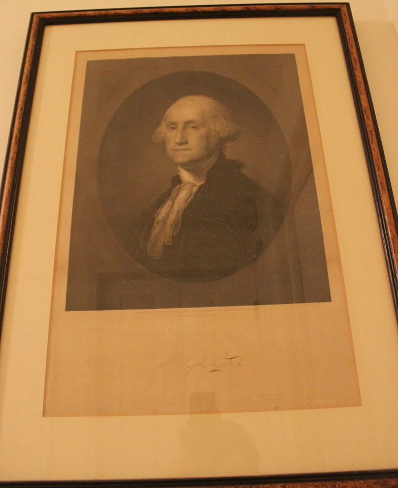 Arte impreso William E Marshall / 1862 enmarcado George Washington Gilbert Stuart Foto 1 de 1