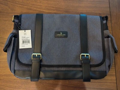 Bolso de mezclilla mensajero de lona London Fog Collection para mujer NUEVO con etiquetas Precio de venta sugerido por el fabricante 108 USD Foto 1 de 4