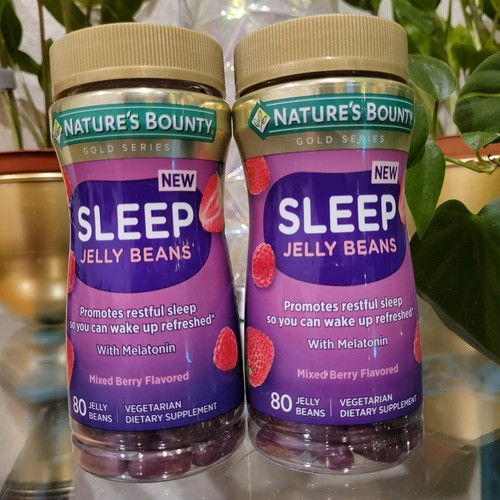 2 NATURE'S BOUNTY SLEEP JELLY BEANS Wake Up Refreshed Melatonin Berry