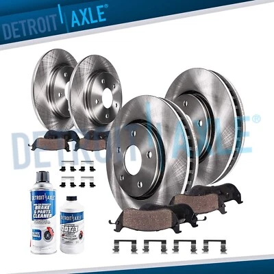 Front & Rear Rotors + Ceramic Brake Pads for 2006 - 2011 Bucik Lucerne V6 Only - Image 1 of 4