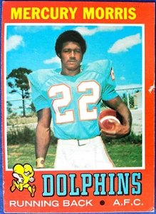 1971 Topps MERCURY MORRIS #91, MIAMI DOLPHINS - Picture 1 of 2