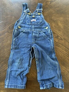 Liberty Overalls VTG Toddler Size 12m Dark Blue Denim Cotton Bib Pockets Vintage - Picture 1 of 5