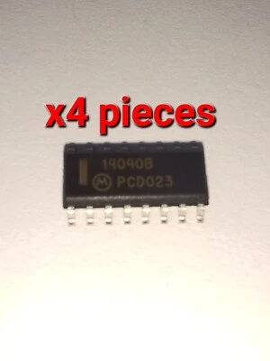 Lot of 4* Motorola MC14040B 14040 12-Bit / Binary Counter 15V SMD IC SO-16 New! - Image 1 of 2