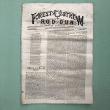 1877 NOV. 1 FOREST & STREAM, GUN AND ROD, AMERICAN SPORTSMAN'S JOURNAL NEW YORK