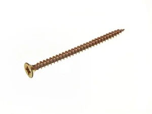 10 X Chip Board Screw Fixings Yzp Yellow Zinc Plated Steel 4.0 X 60 Onestopdiy - Picture 1 of 1
